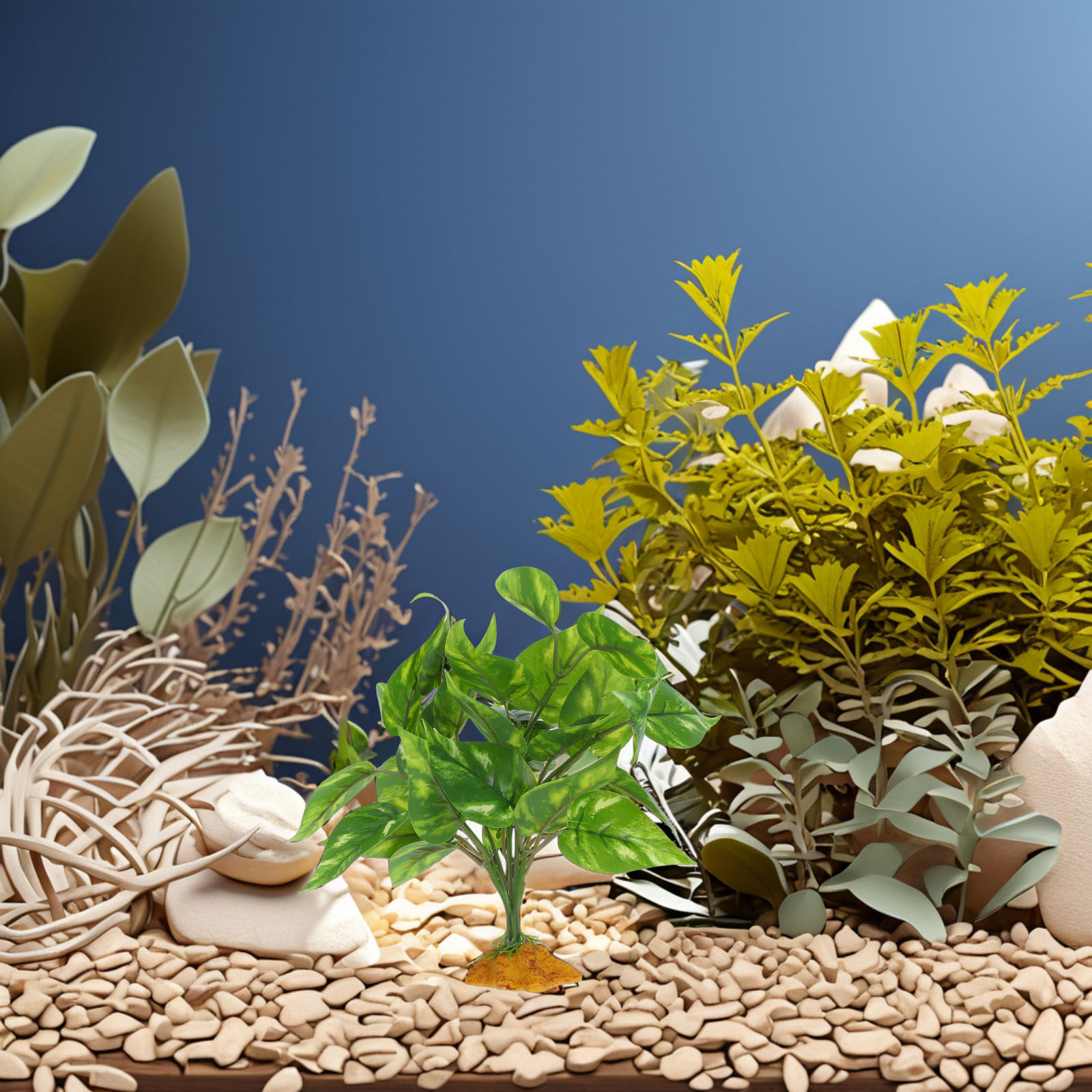 Planted Aquarium Bowl - Plantas Artificiales Realistas, Seguras y No