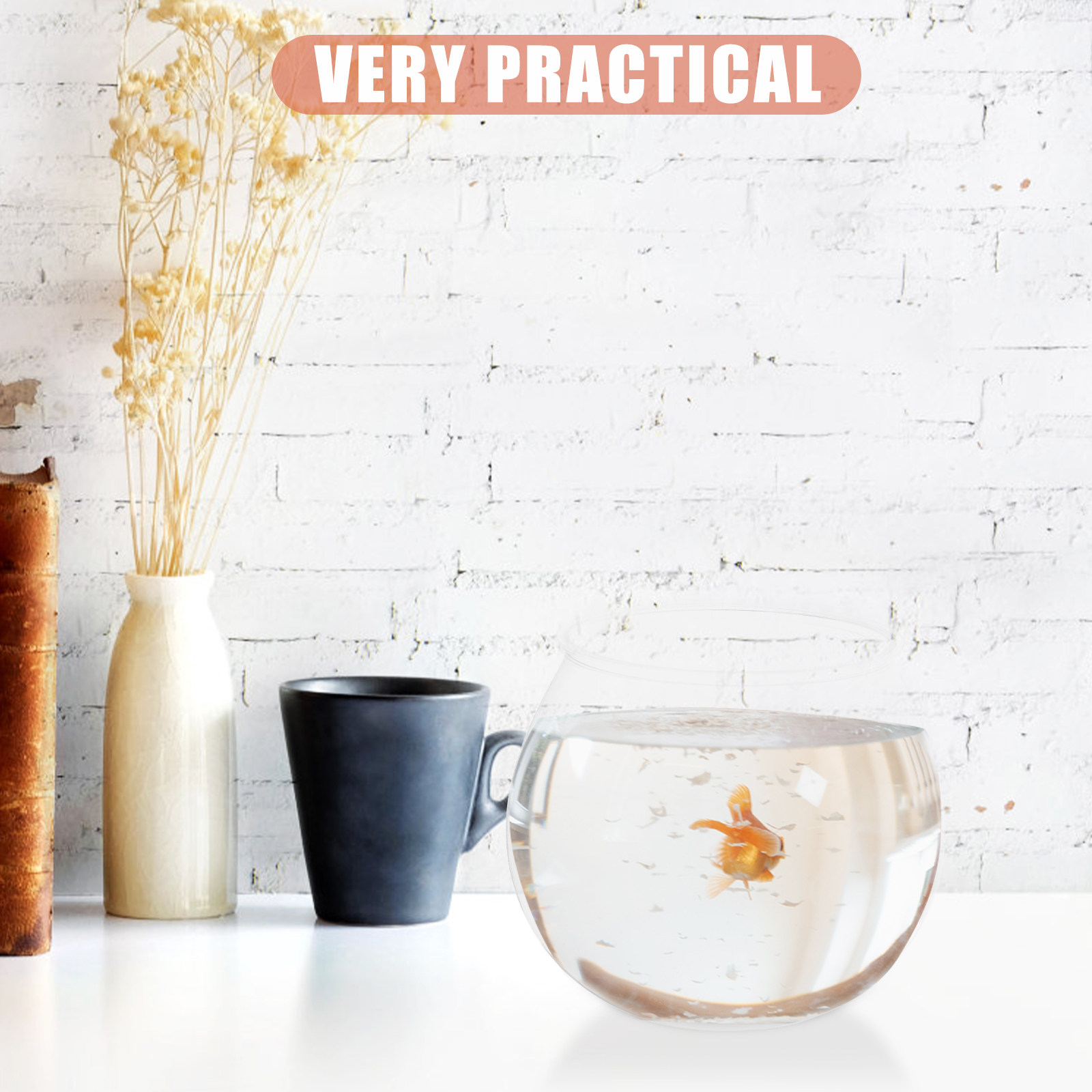 Planted Aquarium Bowl - Mini pecera de plástico transparente, cuenco