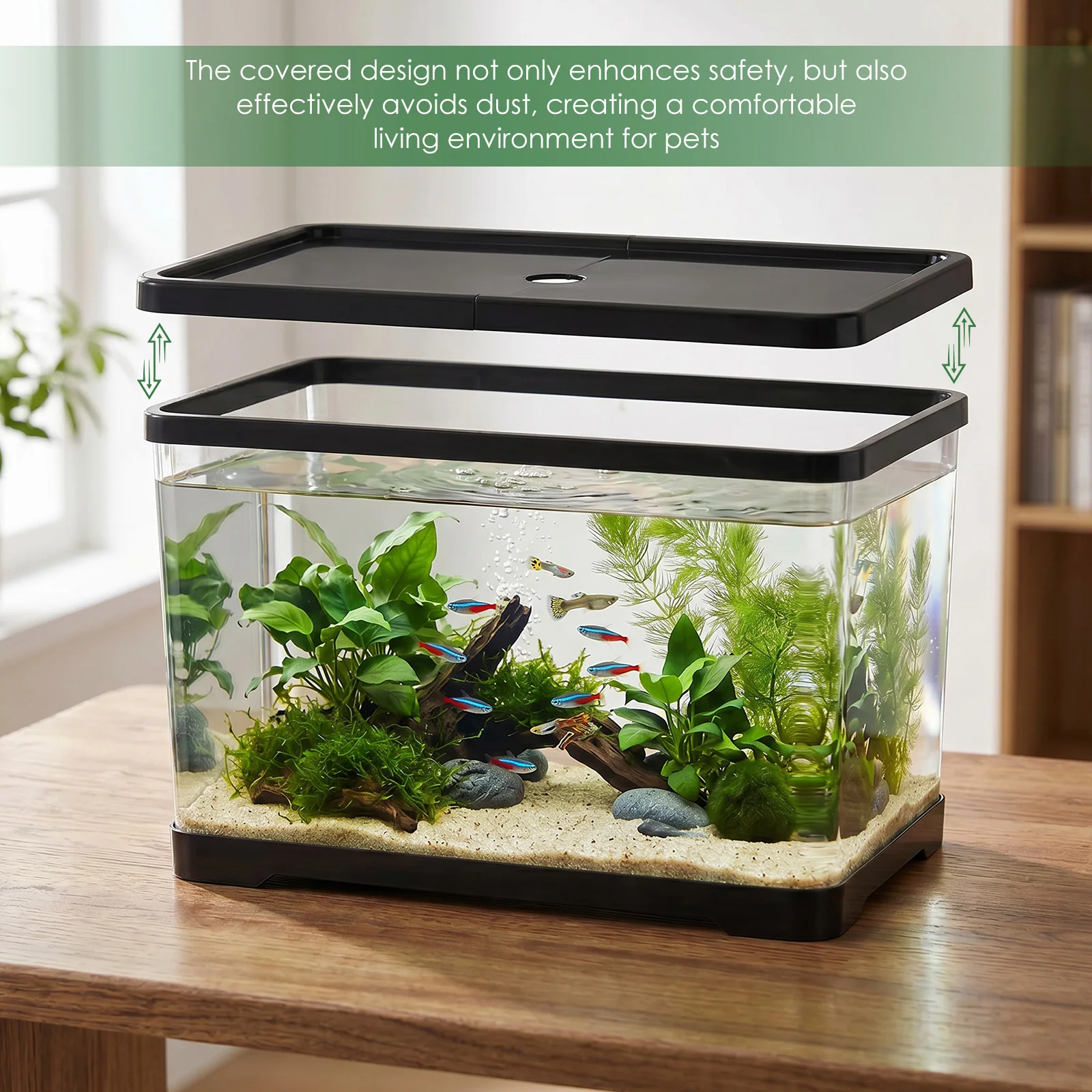 Acuario transparente con tapa, - Planted Aquarium Bowl reseña y precio